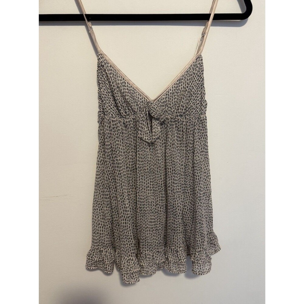 Victoria Secret Sheer Babydoll Polka Dot Top Sz M Y2K Retro 90s Coquette ruffle